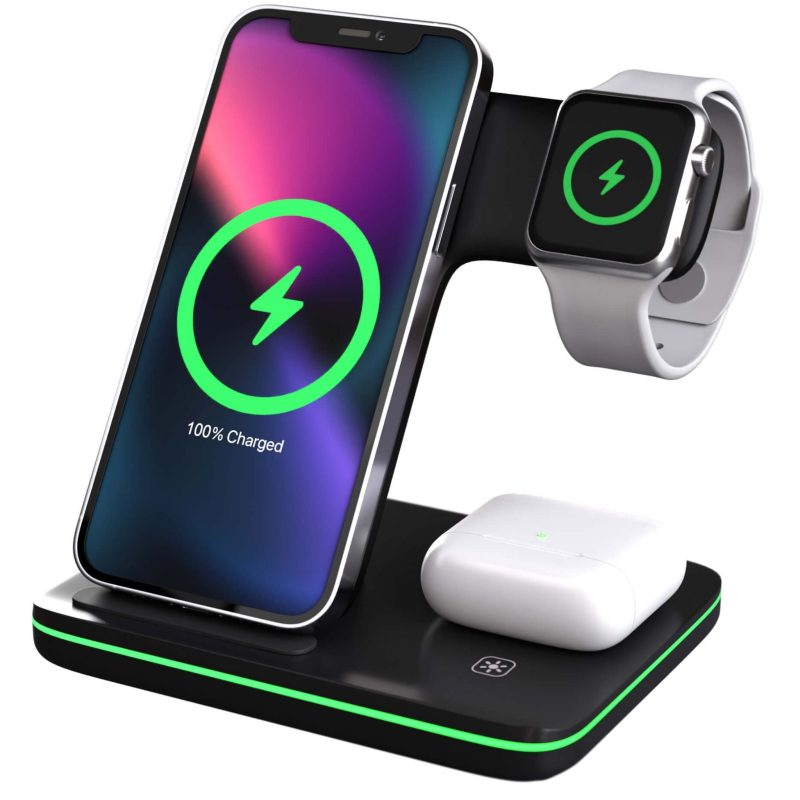 Trådløs hurtiglader for iPhone/ Apple Watch/ Airpods 