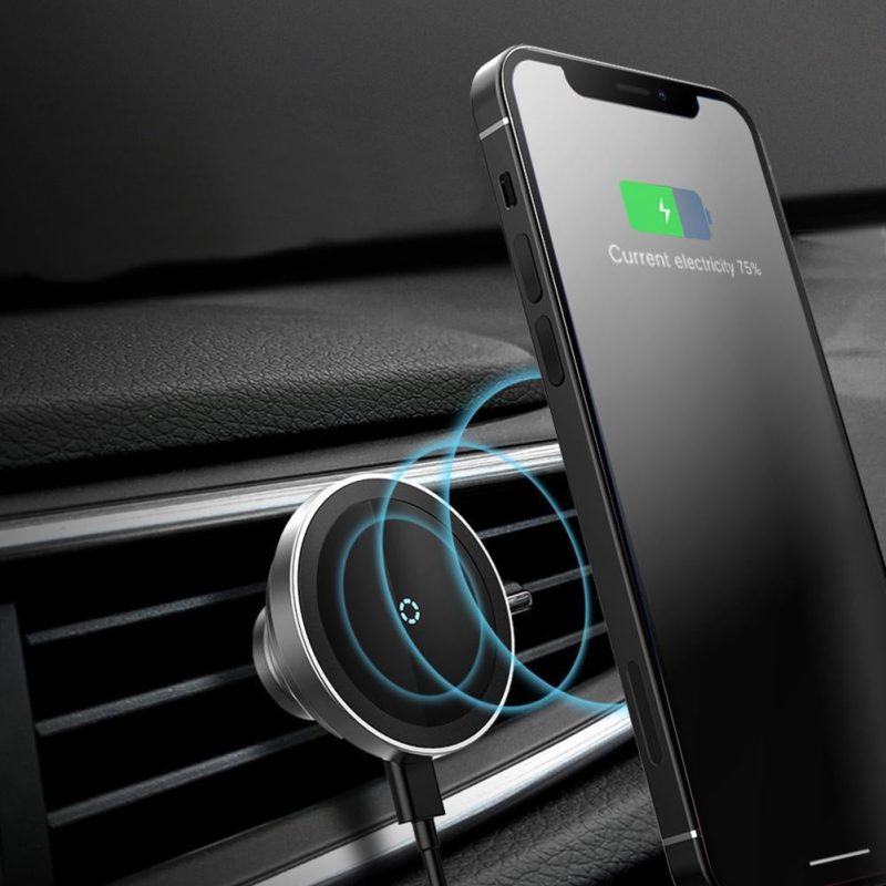 Roterende Magnetisk Mobiltelefon Trådløsladerholderen for Bilen